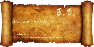 Balzer Virág névjegykártya